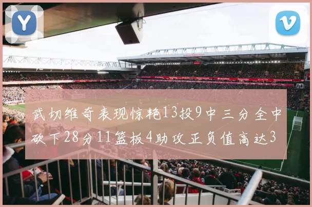 武切维奇表现惊艳13投9中三分全中砍下28分11篮板4助攻正负值高达35